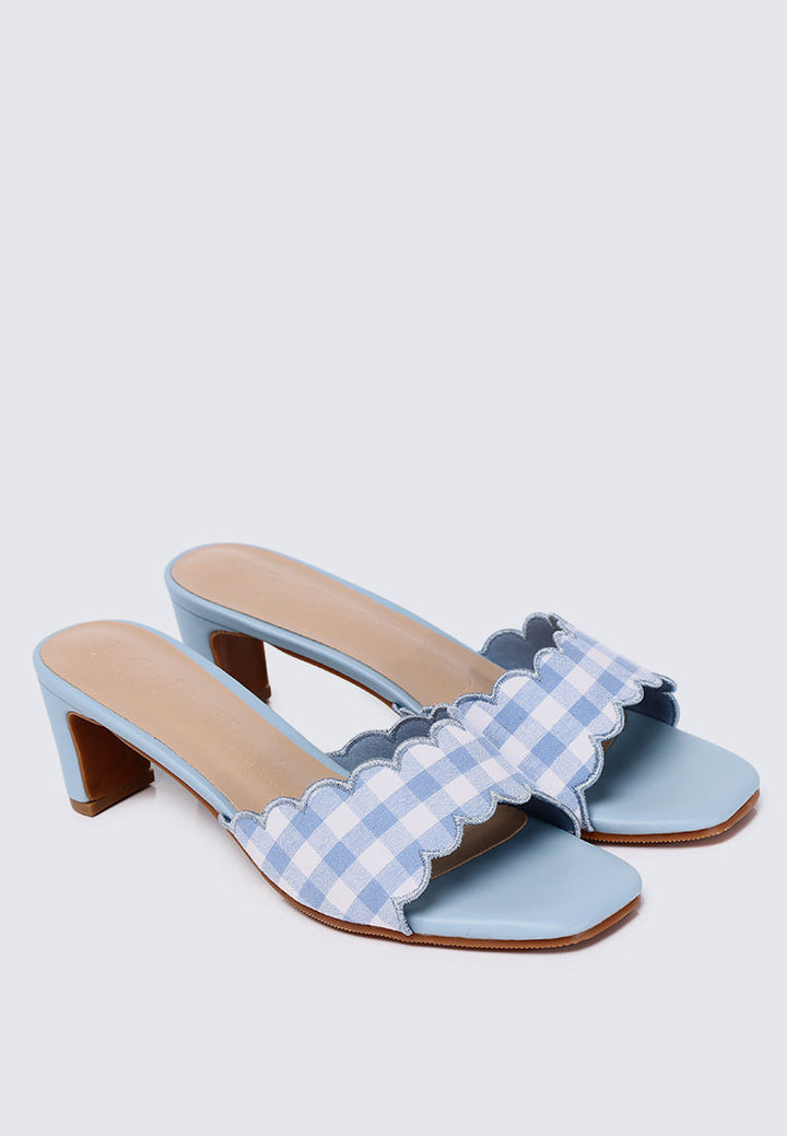 Carmen Comfy Heels In Cotton Blue