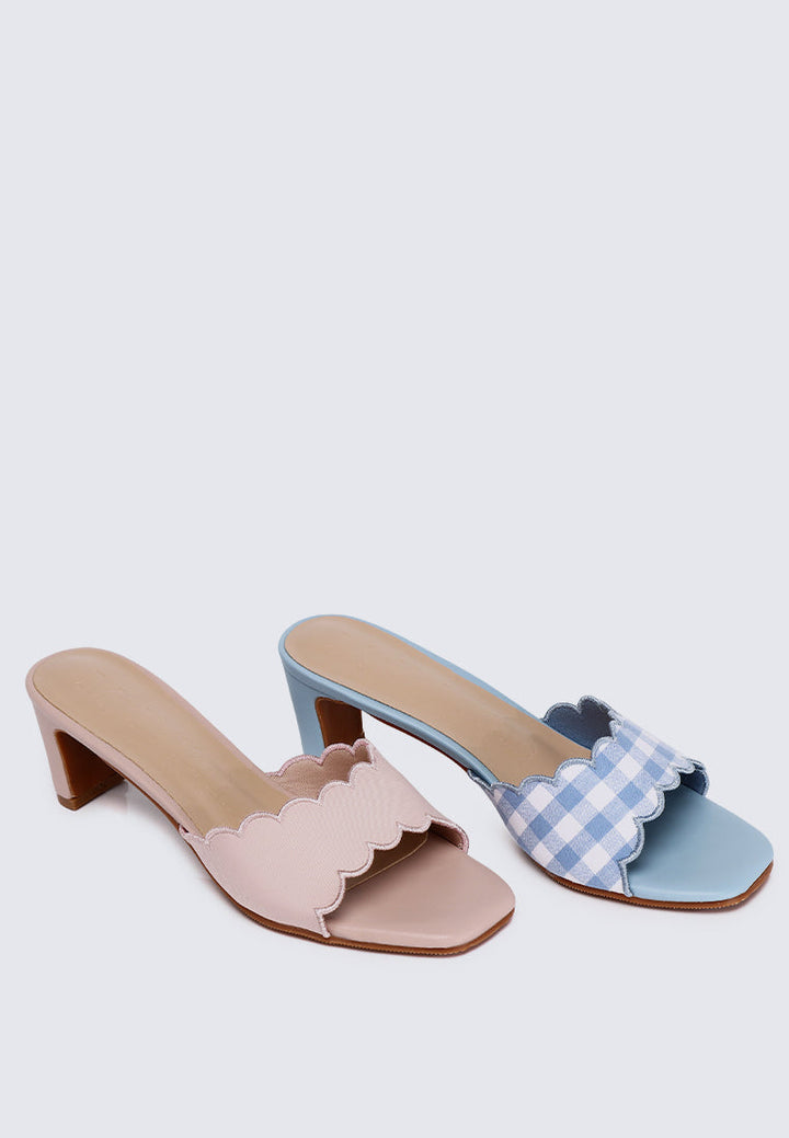 Carmen Comfy Heels In Cotton Blue