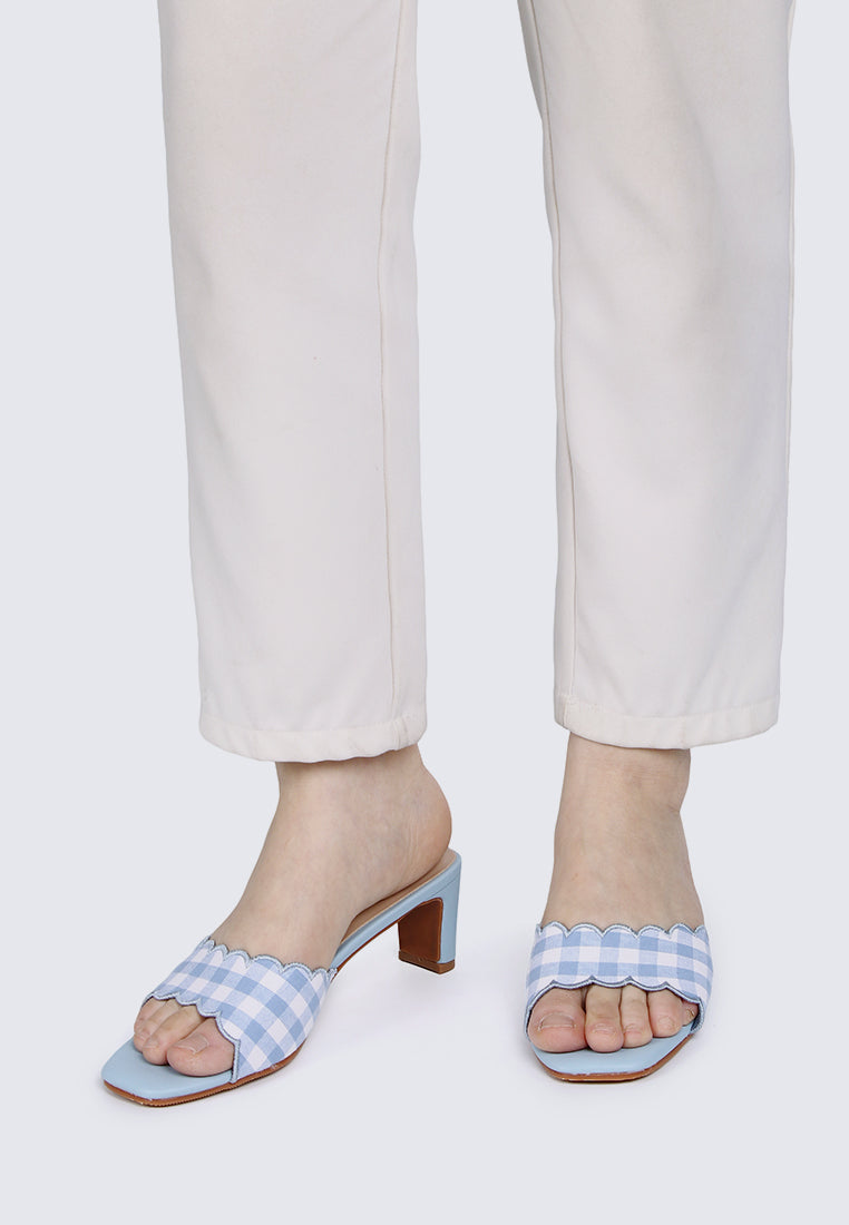 Carmen Comfy Heels In Cotton Blue
