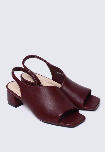Mimpikita x My Ballerine Urba Comfy Heels In Maroon