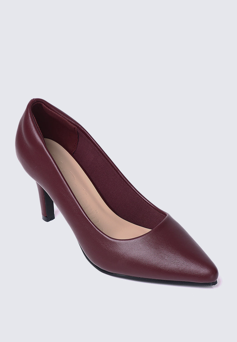 Ashley Comfy Pumps In Maroon