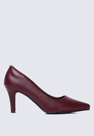 Ashley Comfy Pumps In Maroon
