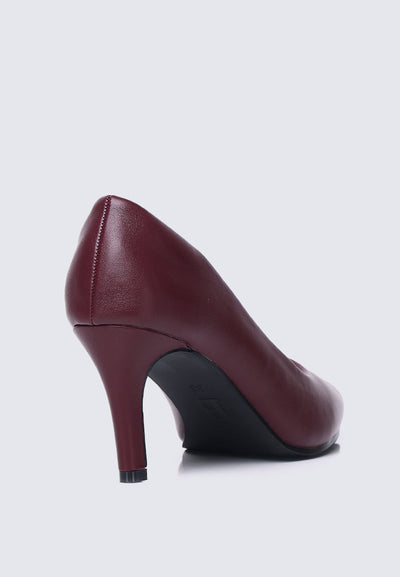 Ashley Comfy Pumps In Maroon