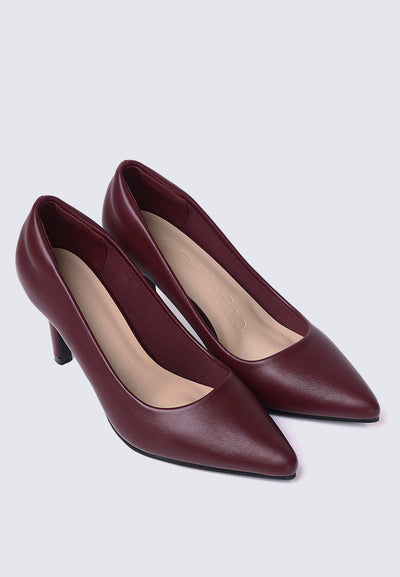 Ashley Comfy Pumps In Maroon