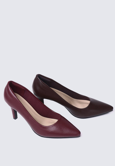 Ashley Comfy Pumps In Maroon