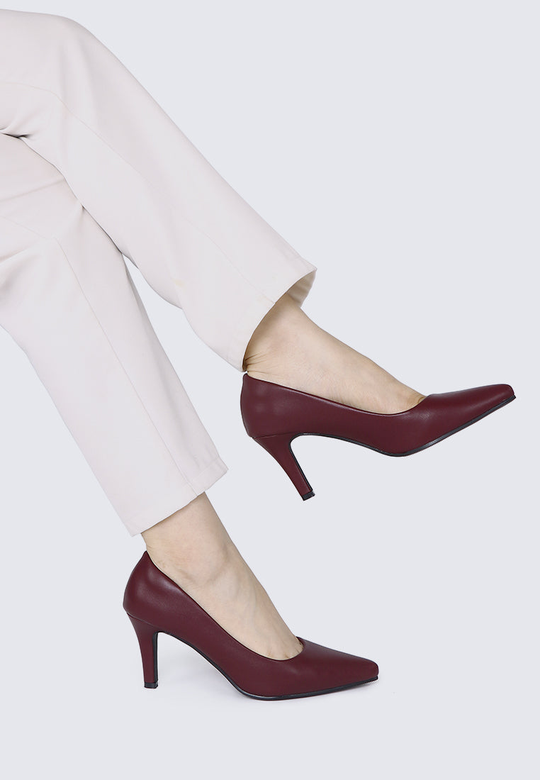 Ashley Comfy Pumps In Maroon