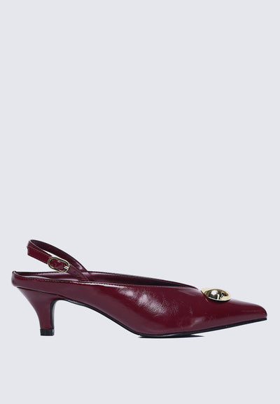Mimpikita x My Ballerine Verde Comfy Heels In Maroon