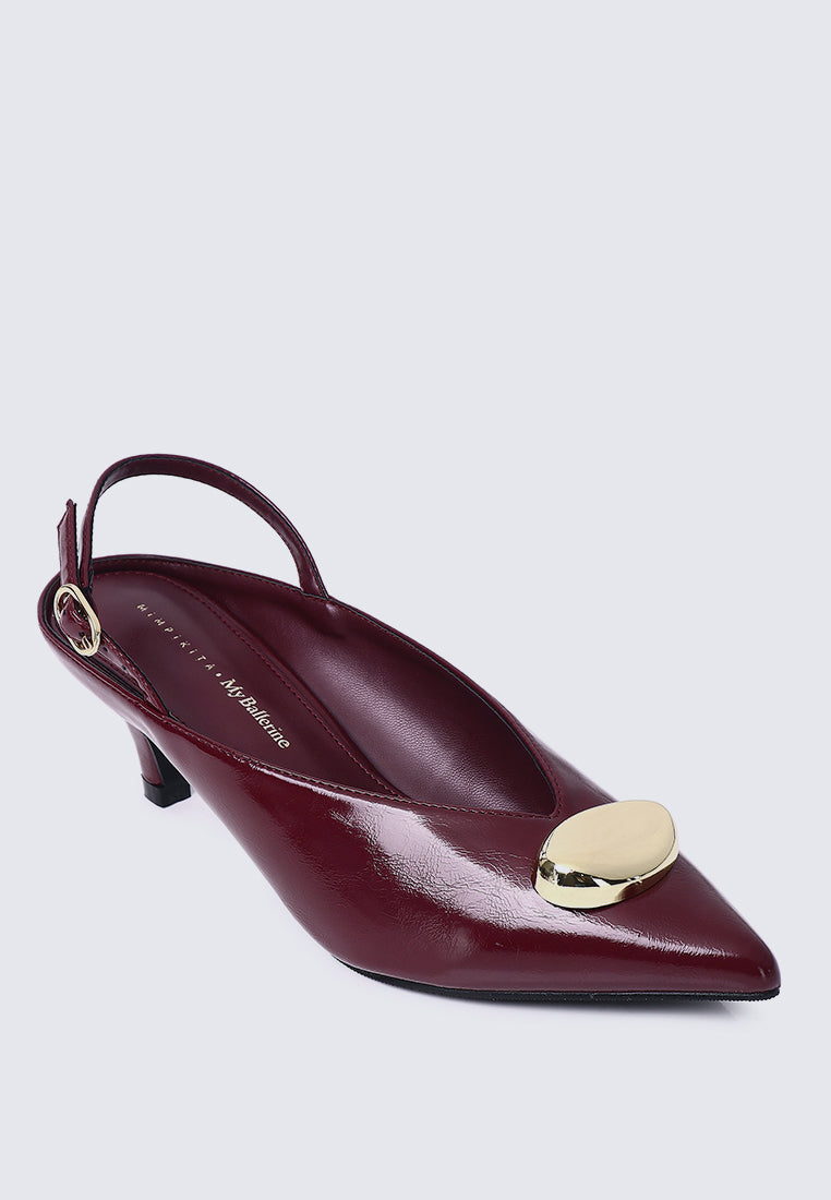 Mimpikita x My Ballerine Verde Comfy Heels In Maroon
