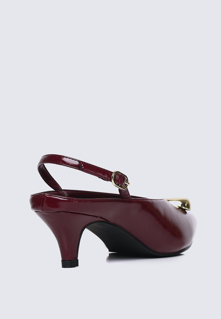 Mimpikita x My Ballerine Verde Comfy Heels In Maroon