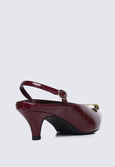 Mimpikita x My Ballerine Verde Comfy Heels In Maroon