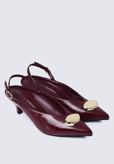 Mimpikita x My Ballerine Verde Comfy Heels In Maroon