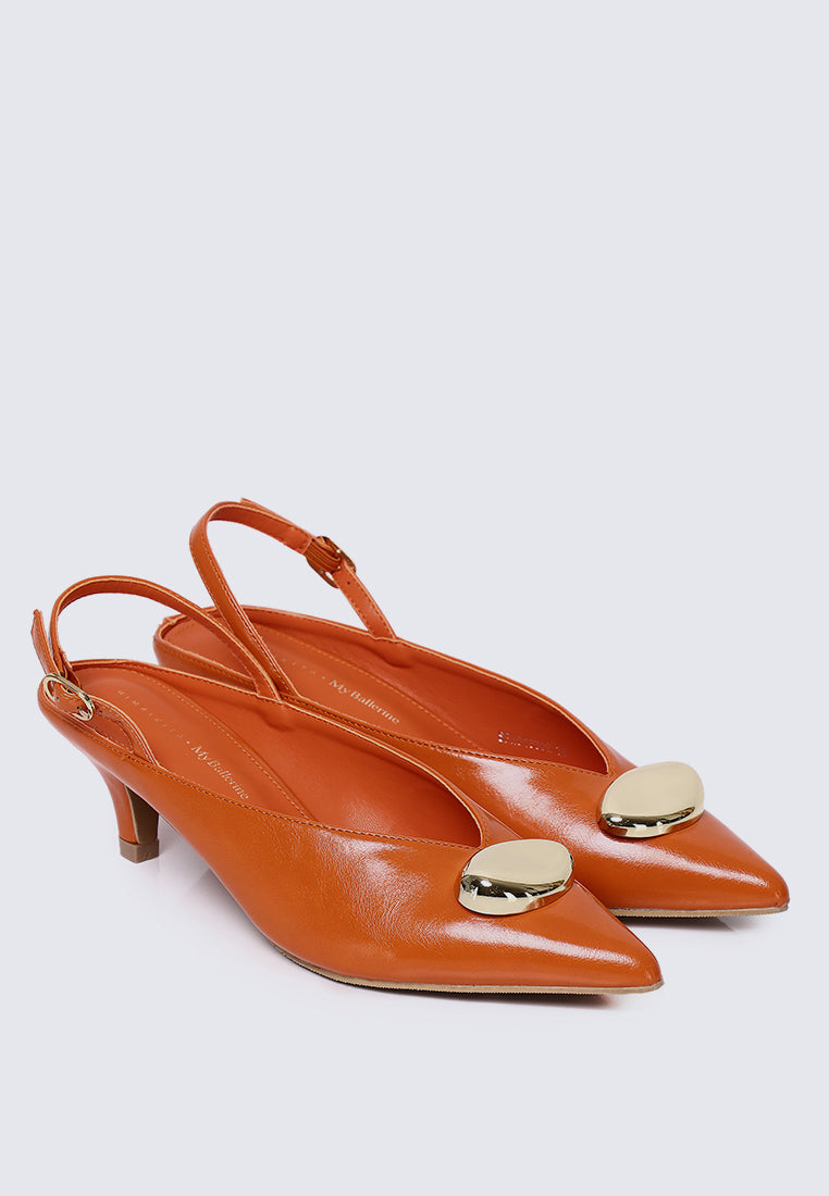 Mimpikita x My Ballerine Verde Comfy Heels In Orange