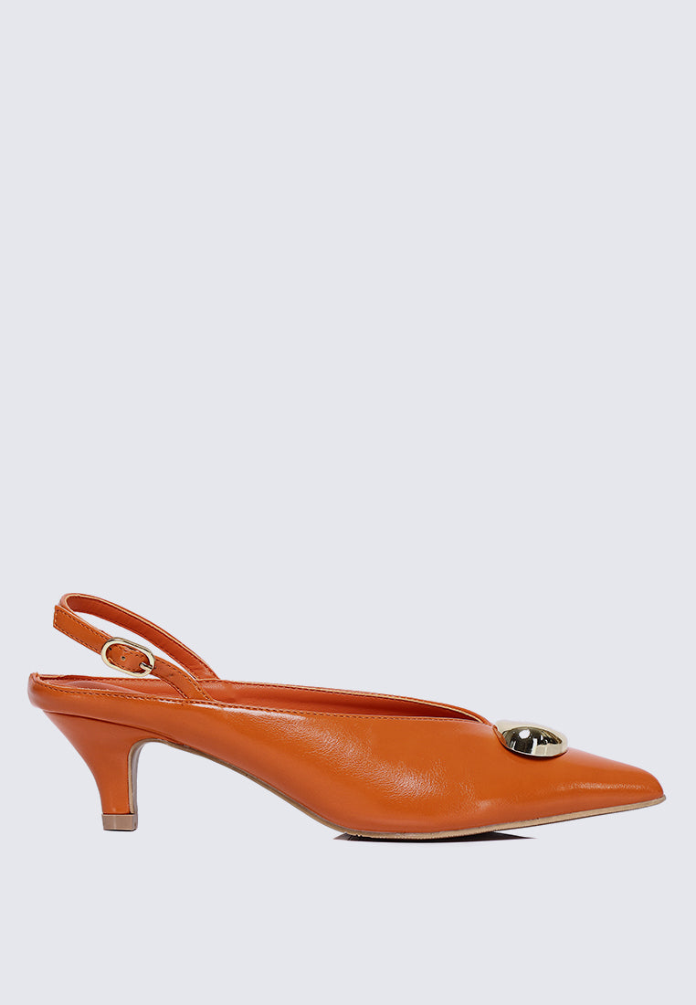 Mimpikita x My Ballerine Verde Comfy Heels In Orange