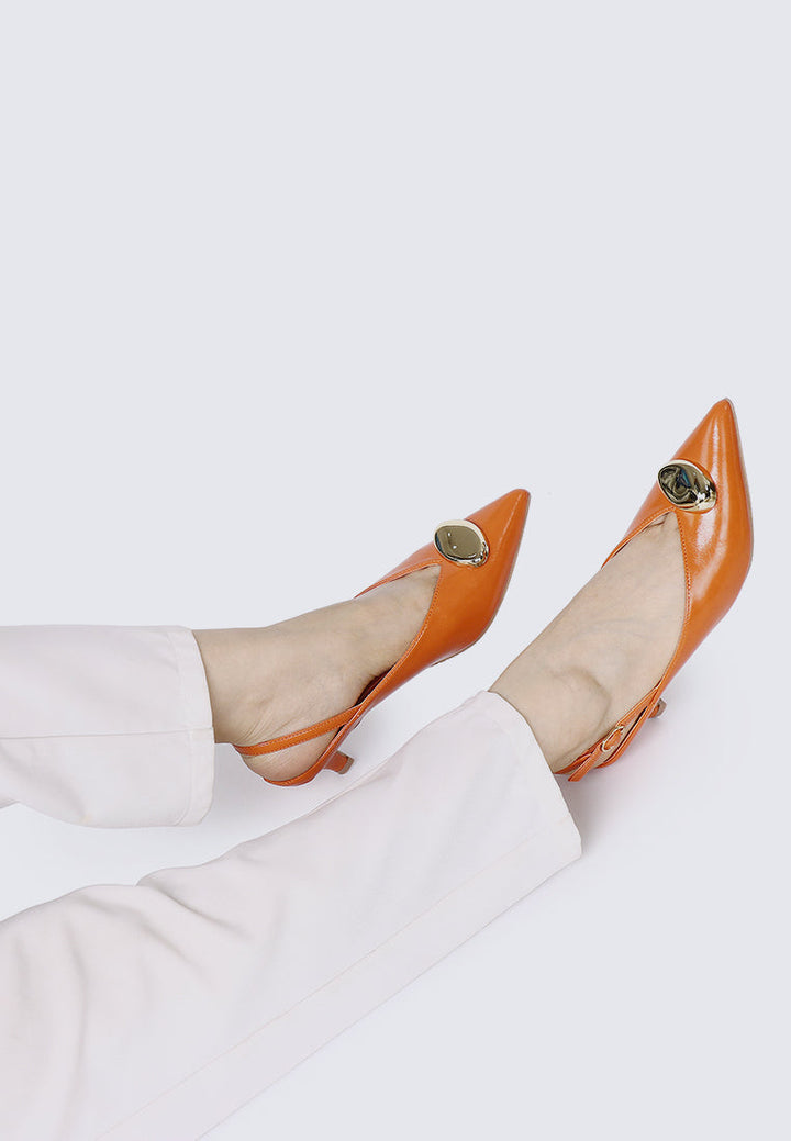 Mimpikita x My Ballerine Verde Comfy Heels In Orange