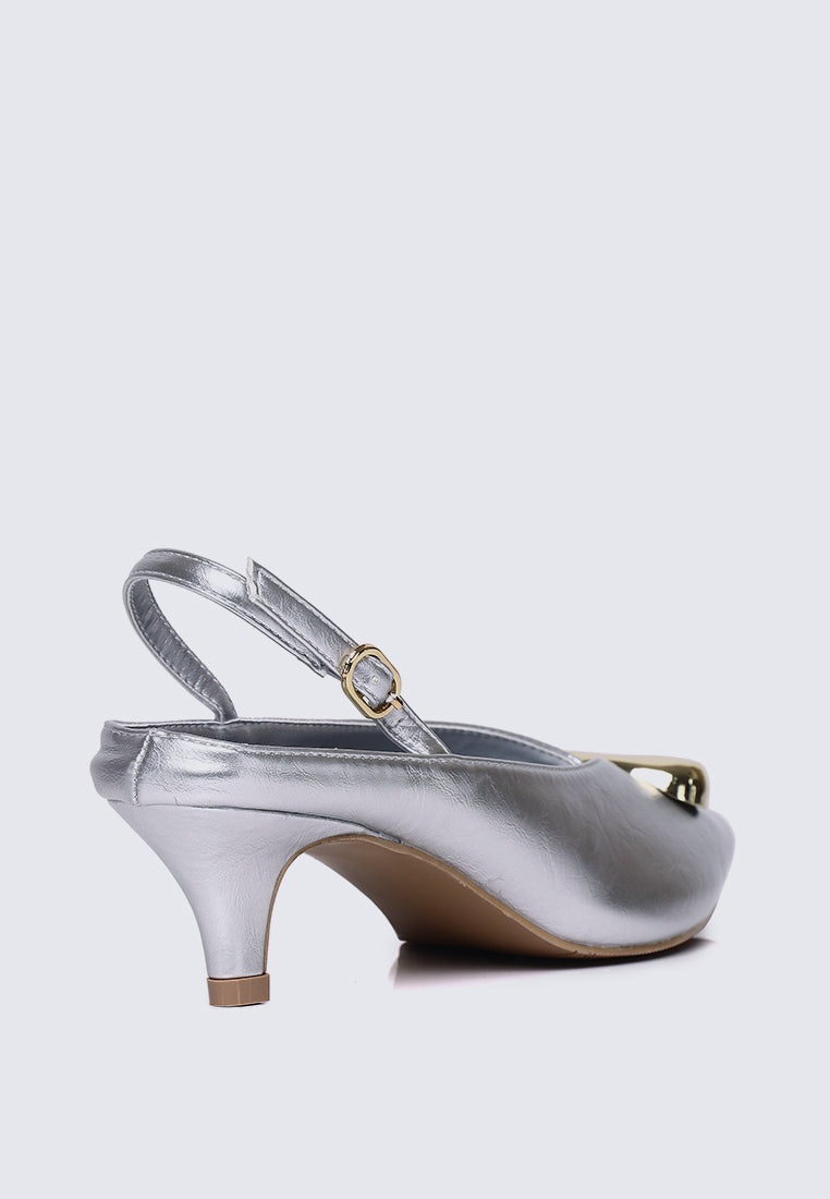Mimpikita x My Ballerine Verde Comfy Heels In Silver