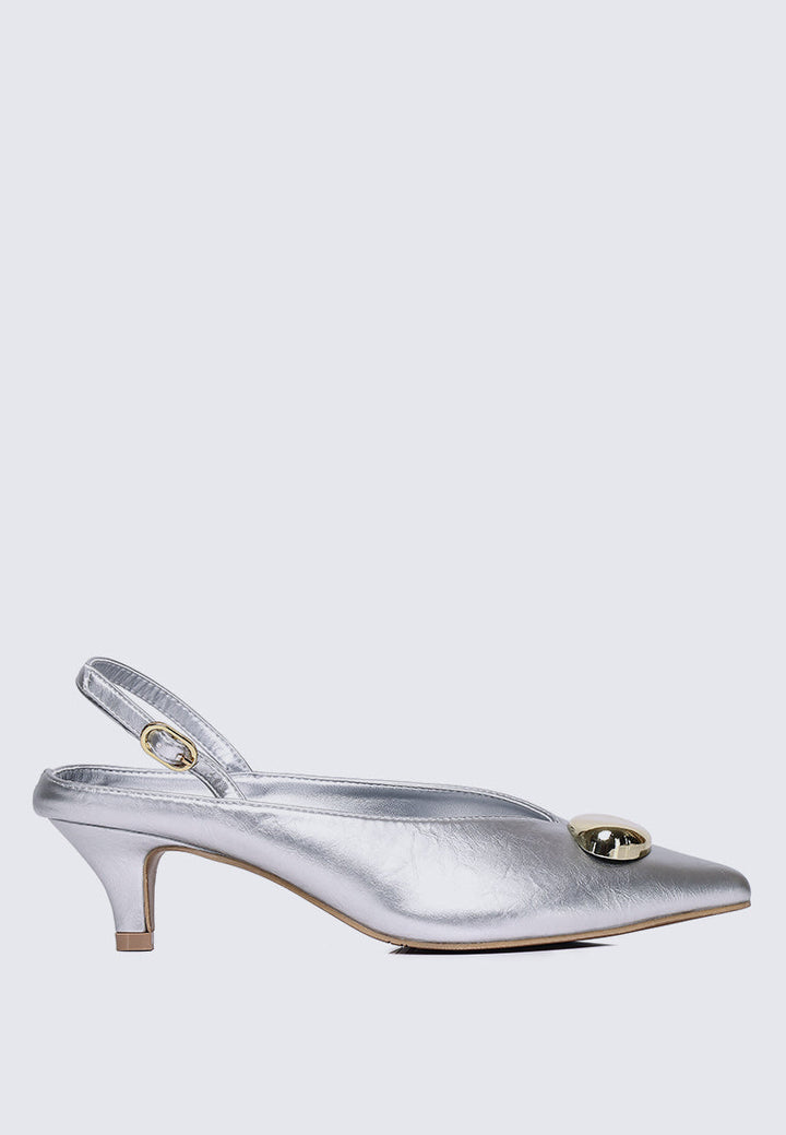 Mimpikita x My Ballerine Verde Comfy Heels In Silver