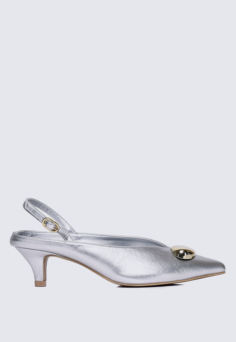 Mimpikita x My Ballerine Verde Comfy Heels In Silver