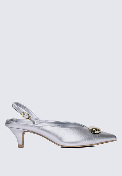 Mimpikita x My Ballerine Verde Comfy Heels In Silver