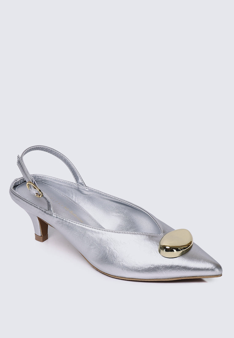 Mimpikita x My Ballerine Verde Comfy Heels In Silver