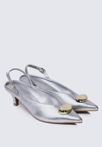 Mimpikita x My Ballerine Verde Comfy Heels In Silver
