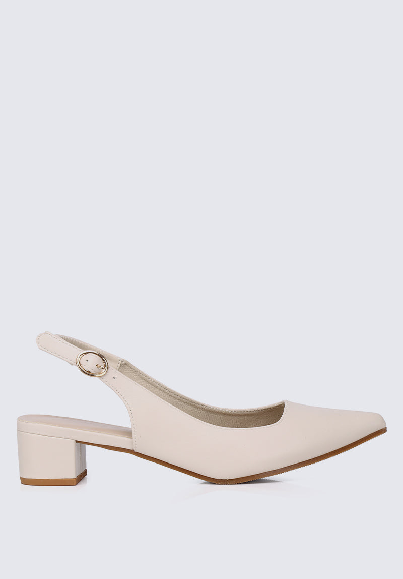 Valerie Comfy Heels In Beige