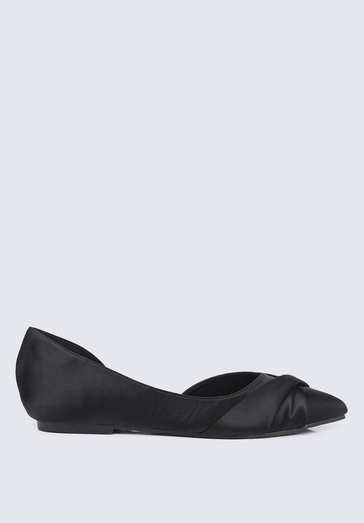 Grace Comfy Ballerina In Black Satin
