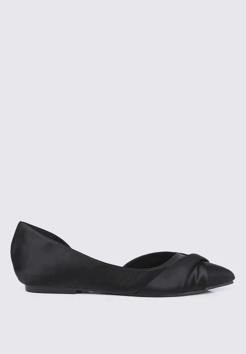 Grace Comfy Ballerina In Black Satin
