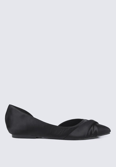 Grace Comfy Ballerina In Black Satin