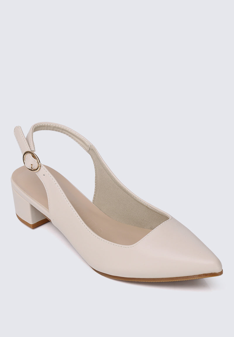 Valerie Comfy Heels In Beige