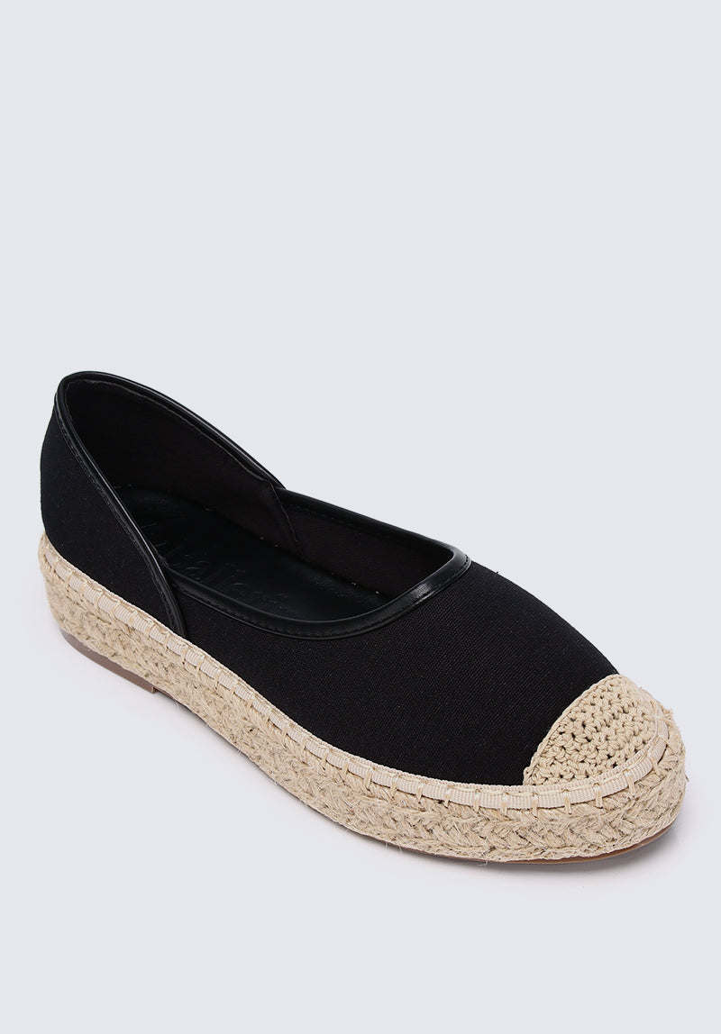 Lena Comfy Espadrilles In Black