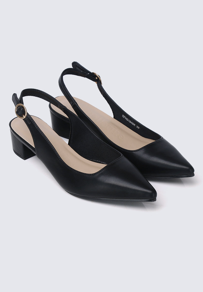 Valerie Comfy Heels In Black
