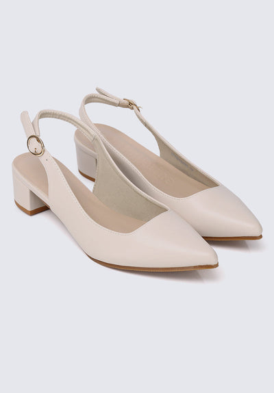 Valerie Comfy Heels In Beige