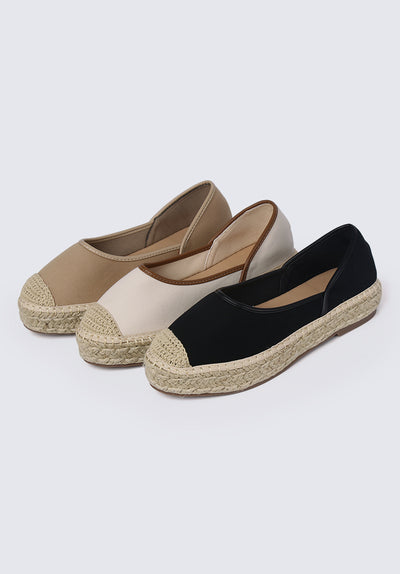 Lena Comfy Espadrilles In Black