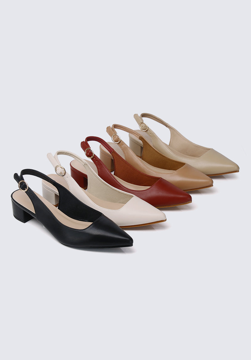 Valerie Comfy Heels In Beige