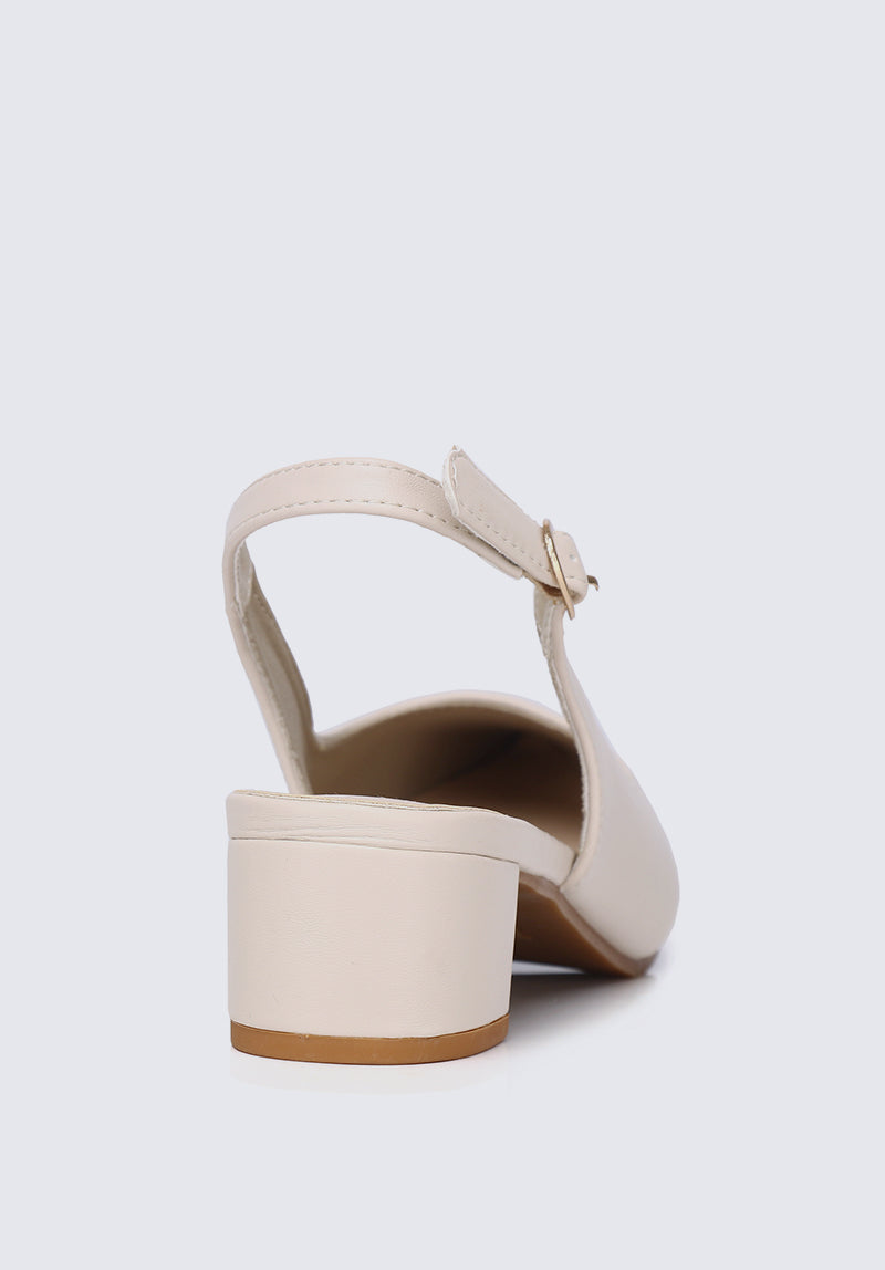 Valerie Comfy Heels In Beige