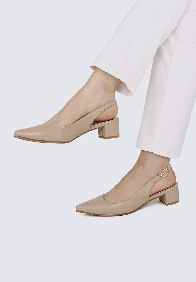 Valerie Comfy Heels In Nude