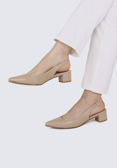 Valerie Comfy Heels In Nude