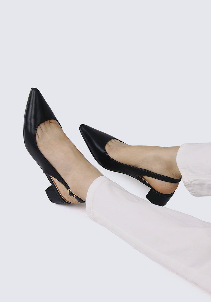 Valerie Comfy Heels In Black