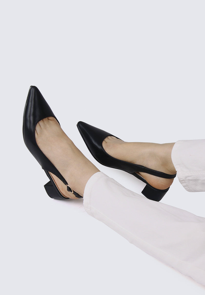 Valerie Comfy Heels In Black