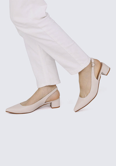 Valerie Comfy Heels In Beige